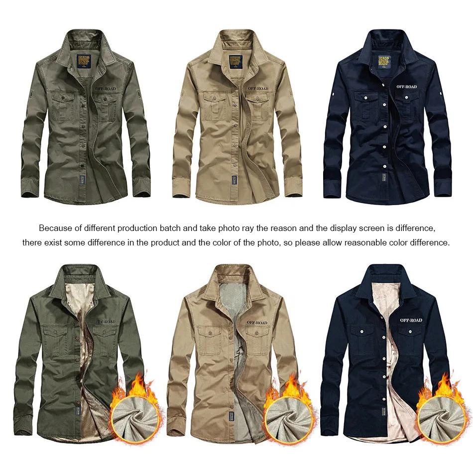 2019 Spring men high quality military casual brand 100% cotton army shirts autum winter man fleece