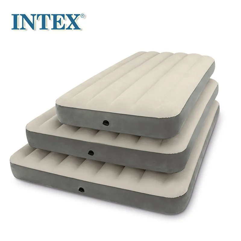

INTEX new luxury line pull single inflatable mattress air bed camping mat thick cushion 64707 with household electric pump