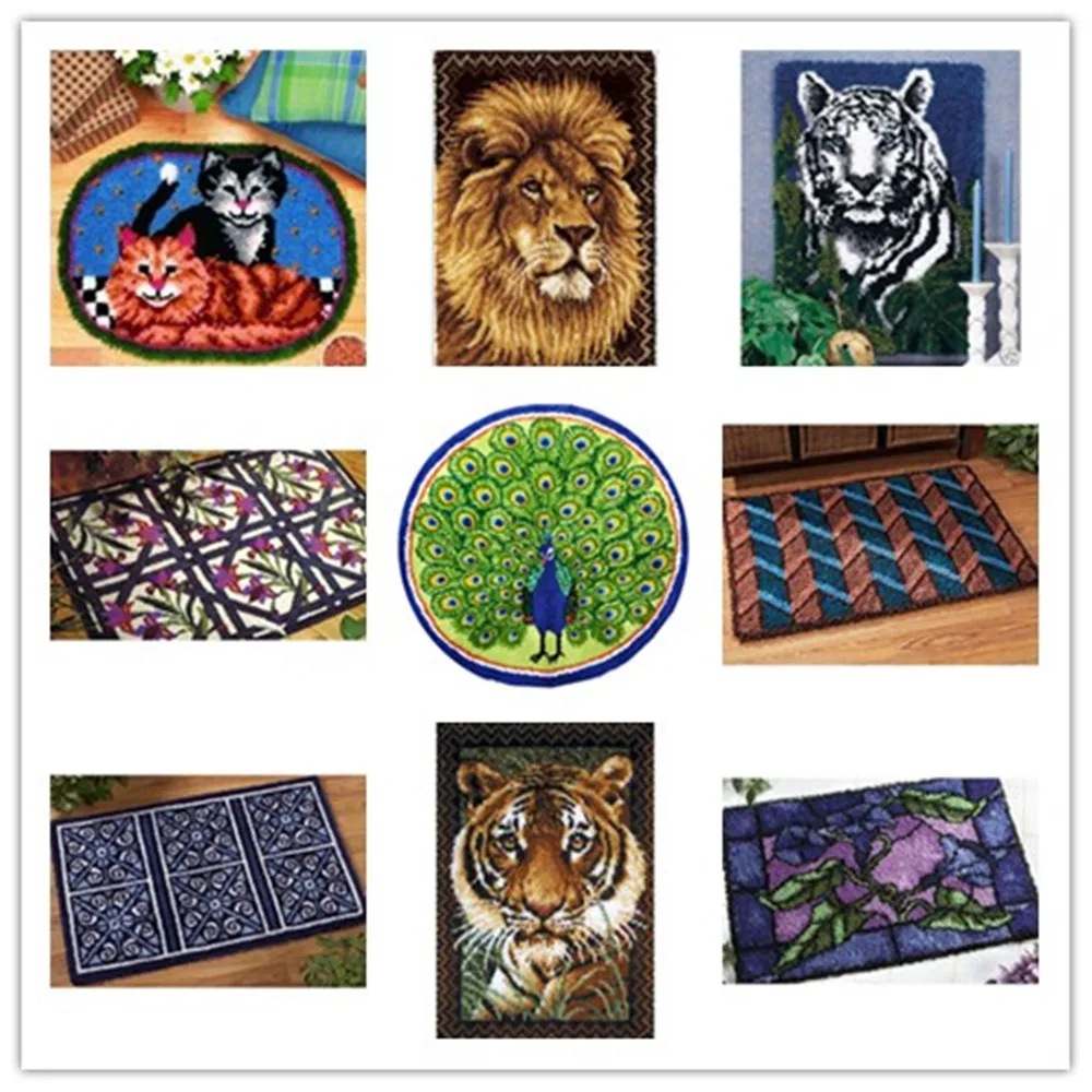Latch Hook Kit Rug Cushion Pillow Mat DIY Craft Carpet Tapestry Cross Stitch Needlework