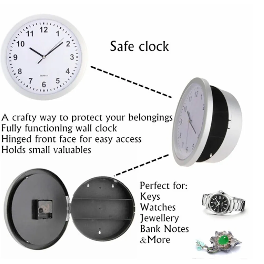 Творческий Скрытая секретный хранения настенные часы деньги ювелирные изделия Ключи Safebox украшение для дома офис безопасности