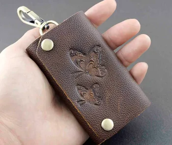 

Men's Women's Top Genuine Leather Vintage Key Case Holder 20876