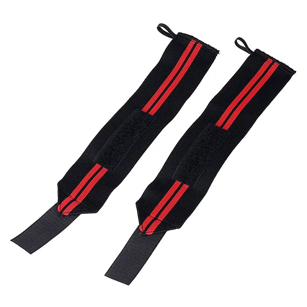 

wrist bands range Wrist Support Fitness Weight Lifting Straps Bands Bodybuilding Powerlifting etc. - Black Red