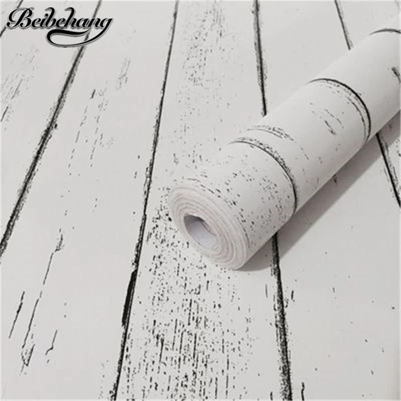 Beibehang Retro Wood Grain Self Adhesive Wallpaper Waterproof And