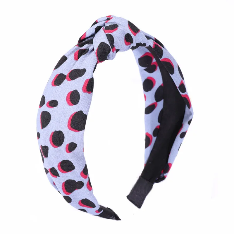 6 blue top knot hairband for girls