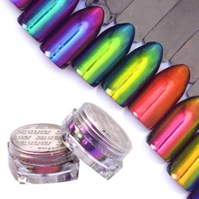 1 Box 0.3g Chameleon Mirror Nail Glitters Powder DIY Nail Chrome Pigment Dust Manicure Nail Art Decoration Tools wsryxxsc chameleon nail magic mirror pigment powder chrome flash powder manicure diy