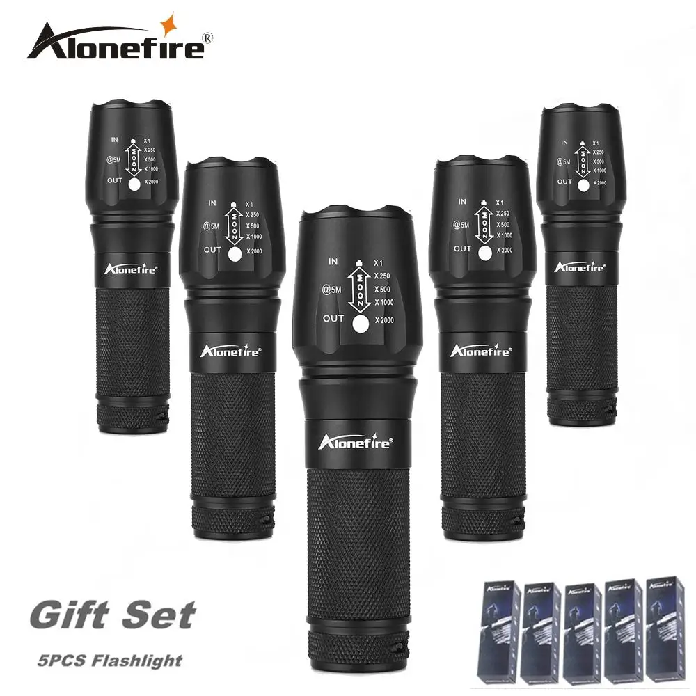 

AloneFire X800 High Power XML T6 LED Zoom flashlight Tactical Flashlight Travel lantern AAA 18650 26650 Rechargeable Battery