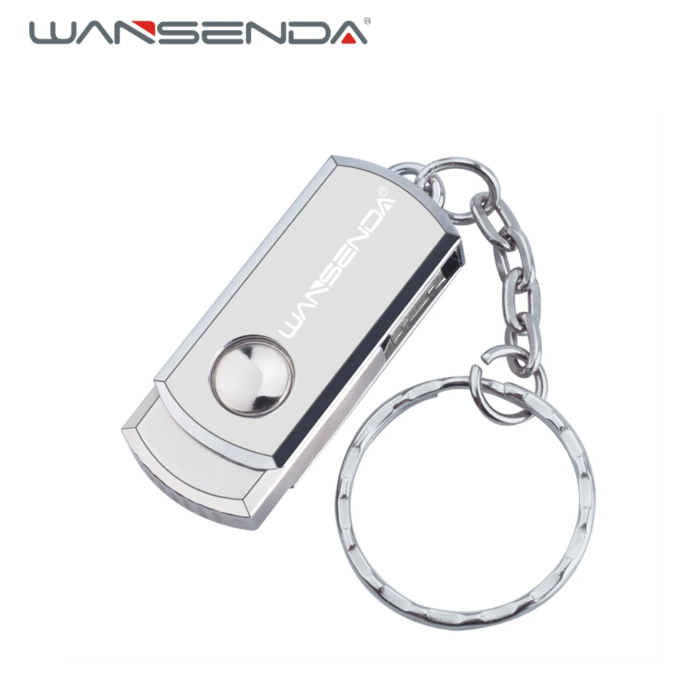 Wansenda stainless steel swivel USB Flash Drive Key Chain Pen Drive 4GB