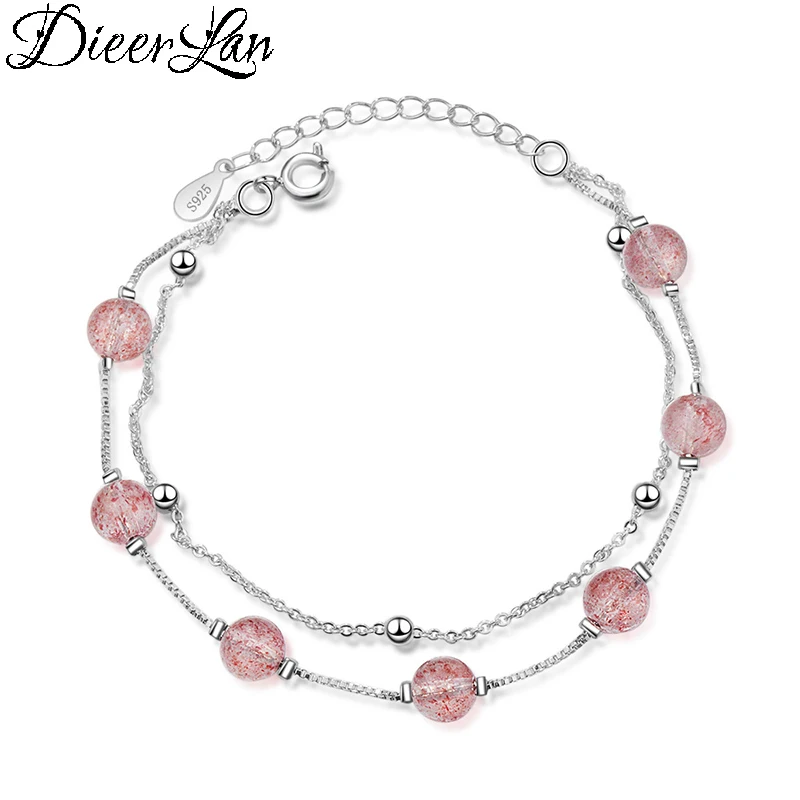 

DIEERLAN New Designer 925 Sterling Silver Jewelry Fashion Brand Layered Stone Bracelets For Women Wedding Accessories Bijoux