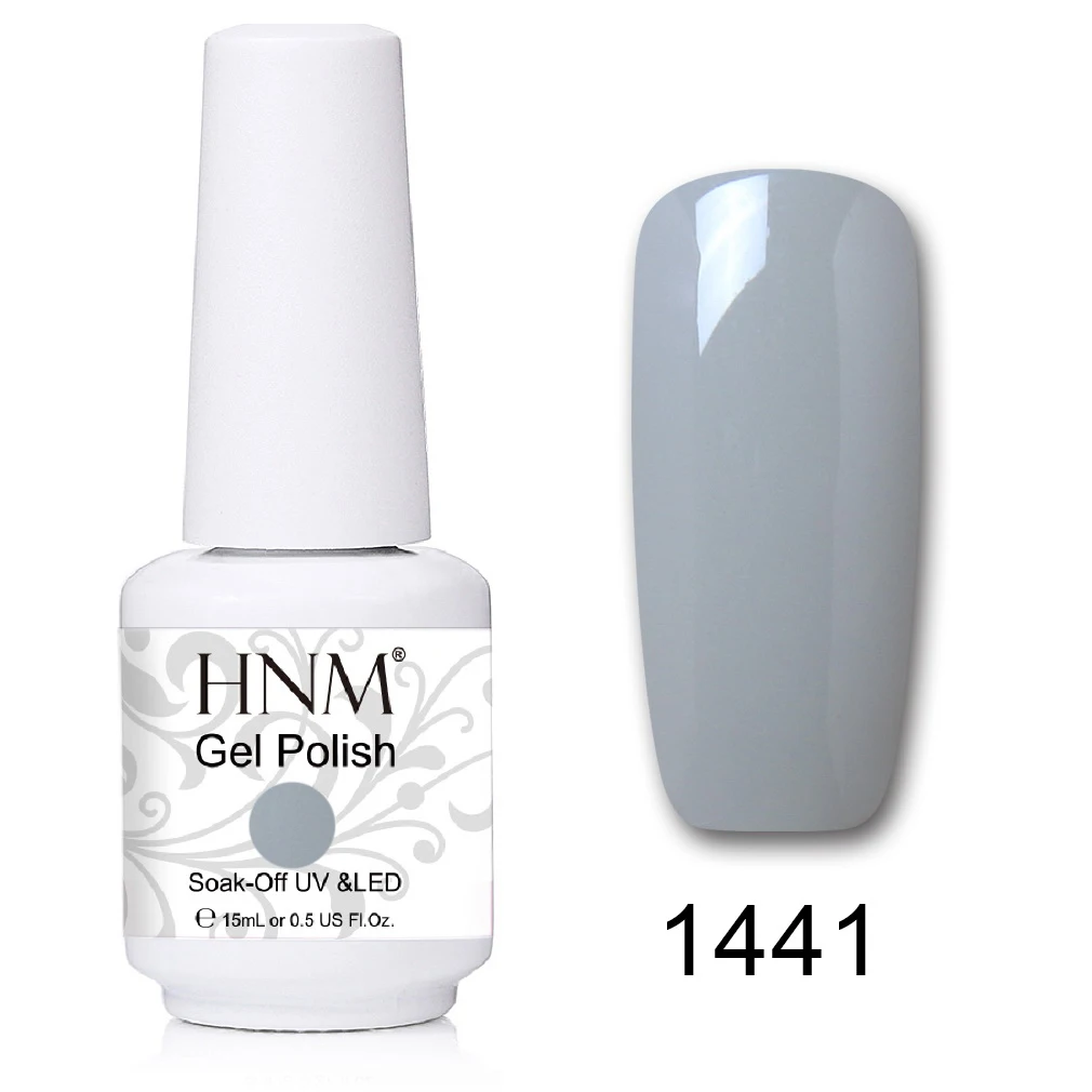 HNM 241 Colors 15ml Pure Glitter UV Gel Nail Polish Soak Off Primer LED Lamp GelLak Hybrid Varnish For Nails Art Enamel Lacquer - Цвет: 1441