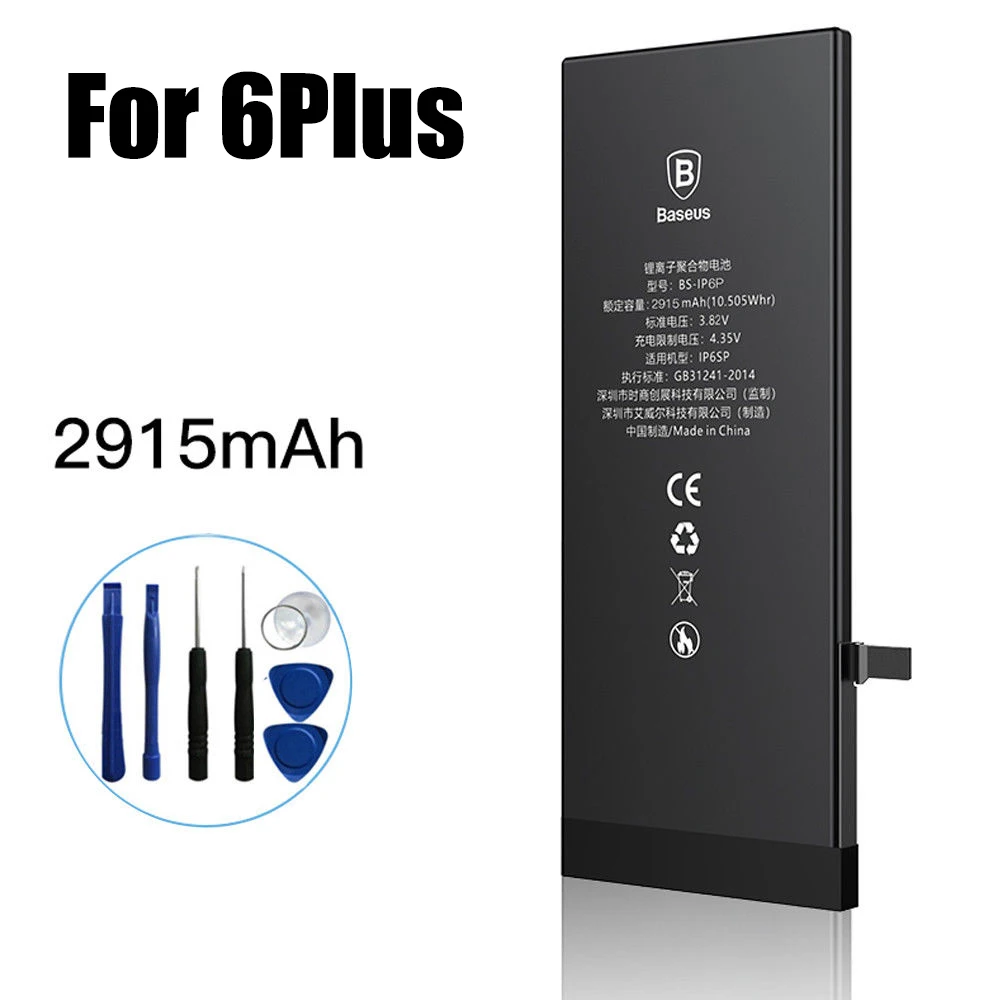 

Real Capacity High Quality 2915mAh for iphone 6Plus Replacement Internal Li-Ion Battery with Tools Kit