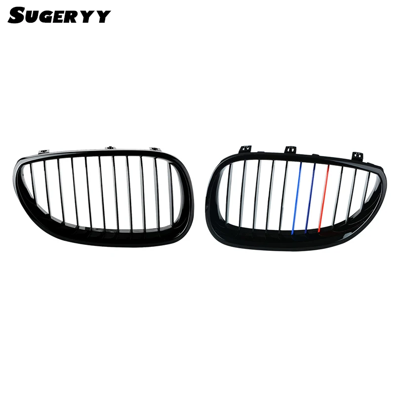 

SUGERYY 1 Pair Matte Black Front Bumper Kidney Hood Car Grill Grille For BMW E60 E61 M5 5 Series 540i 530i 528i 2003 - 2009
