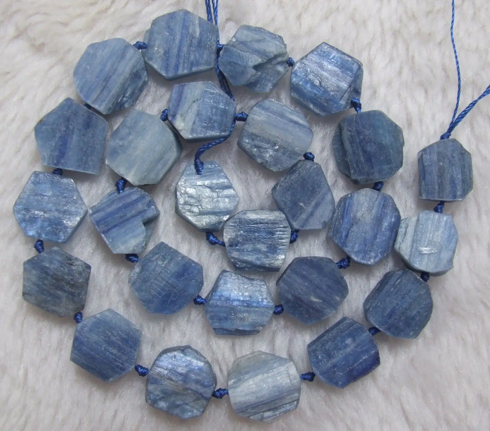 

About 12x13mm Natural Blue Kyanite Flat Freeform Loose Beads 15.5"