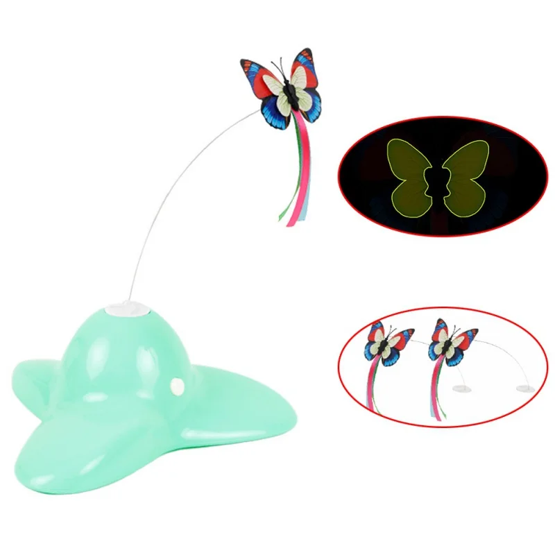 Горячие Bascolor электрические вращающиеся бабочки игрушки для кошек с двумя сменными мигающими бабочками интерактивные игрушки для кошек