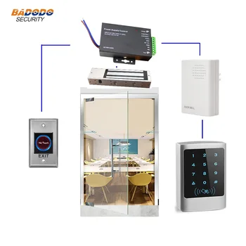 

Access control with touch screen metal standalone controller 500Kg magnetic electric lock for single glass door ho'me security