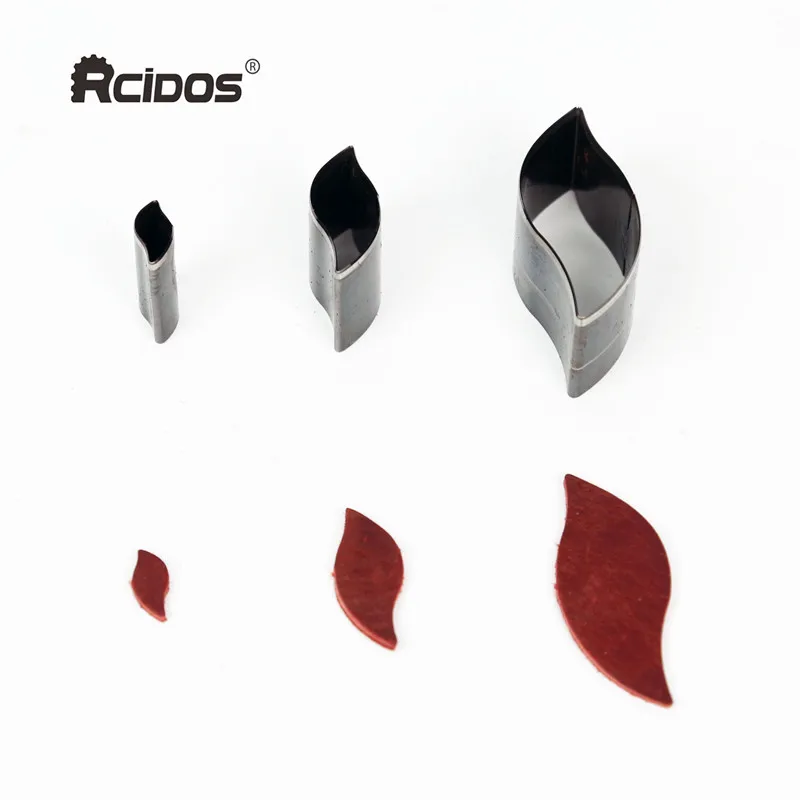 

RCIDOS DIY leather leaf shape die cutter, leather Eardrop cutting mold,3pcs 15/30/50mm