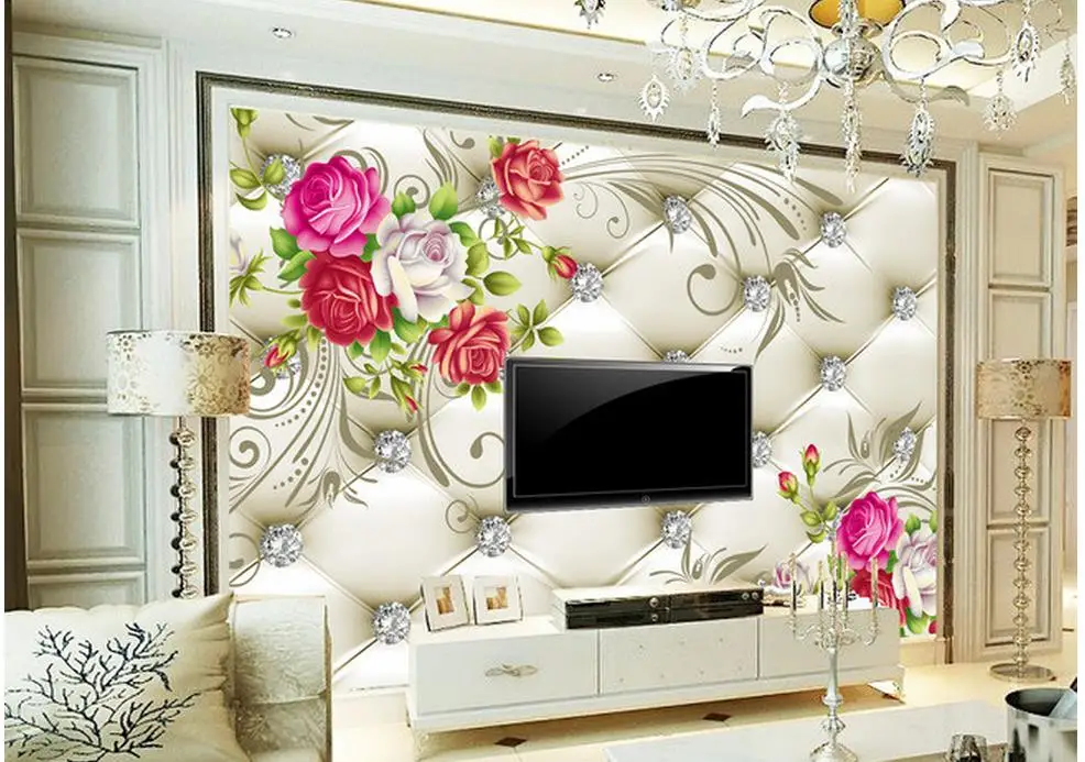 3d花の背景の壁画壁画3d壁紙家の装飾カスタム3d写真の壁紙 3d Wallpaper Photo Wallpaper3d Photo Wallpaper Aliexpress