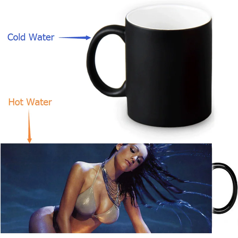 2016 креативные кофейные кружки Kelly Brook Heat Reveal Color changer Water Coffer молочная кружка