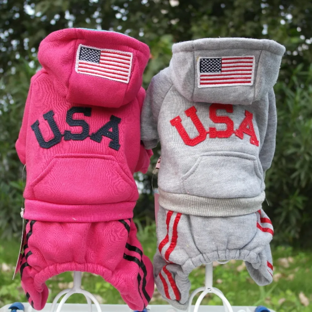 

Clearance USA Dog Clothes for Small Pet Leash Hole Dog Jummpsuit Coat XXS XS S M L