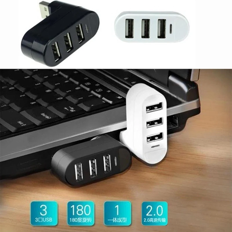 Адаптер мини 3 порта USB удлинитель разветвитель для ПК настольный ноутбук, для ноутбука расширение USB Verlengkabel Adaptateur Adaptador