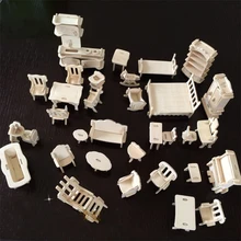1 Набор = 34 шт. мини 3D Деревянный Кукольный дом кукольная мебель пазл DIY аксессуары набор игрушек деревянная модель строительный комплект