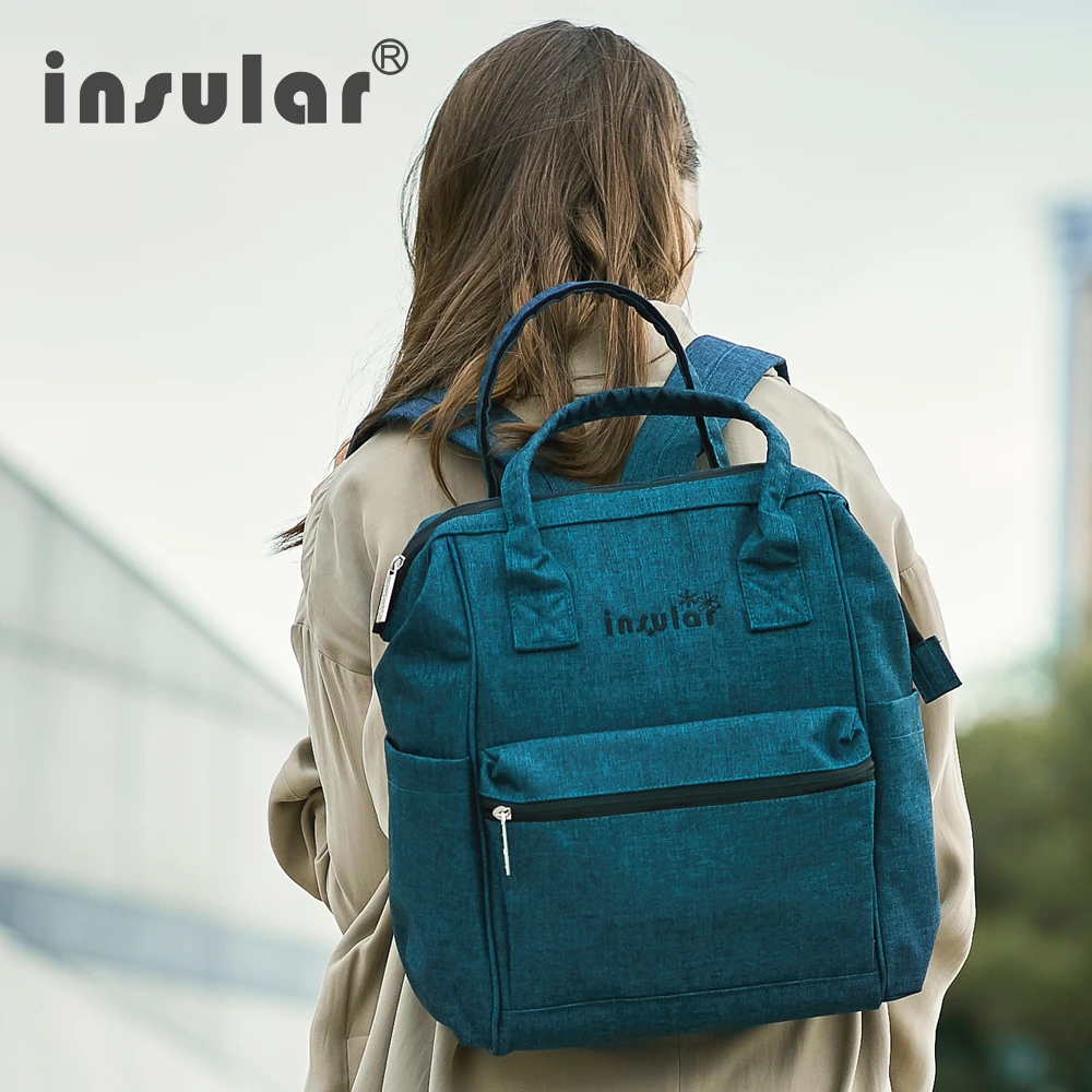 Insular Baby Diaper Bag Backpack Nylon Fashion Mummy Nappy Bag Multi functional Diaper Bags for
