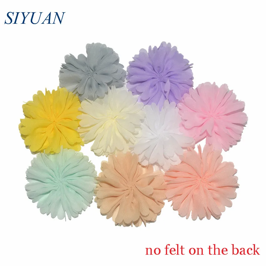 

60pcs/lot 3.5'' Chiffon Fabric Flower With Hair Clip Fashion Headwear Craft Accessories Mommy & Kids DIY Kits TH278
