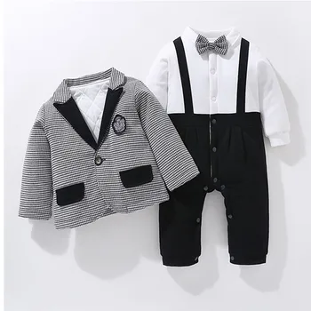 

Autumn Winter Baby Clothes Baby Boys Gentleman Clothing Boys Long Sleeves Clothes Baby Bodysuits Kids Wear Boys Romper 4sets/lot
