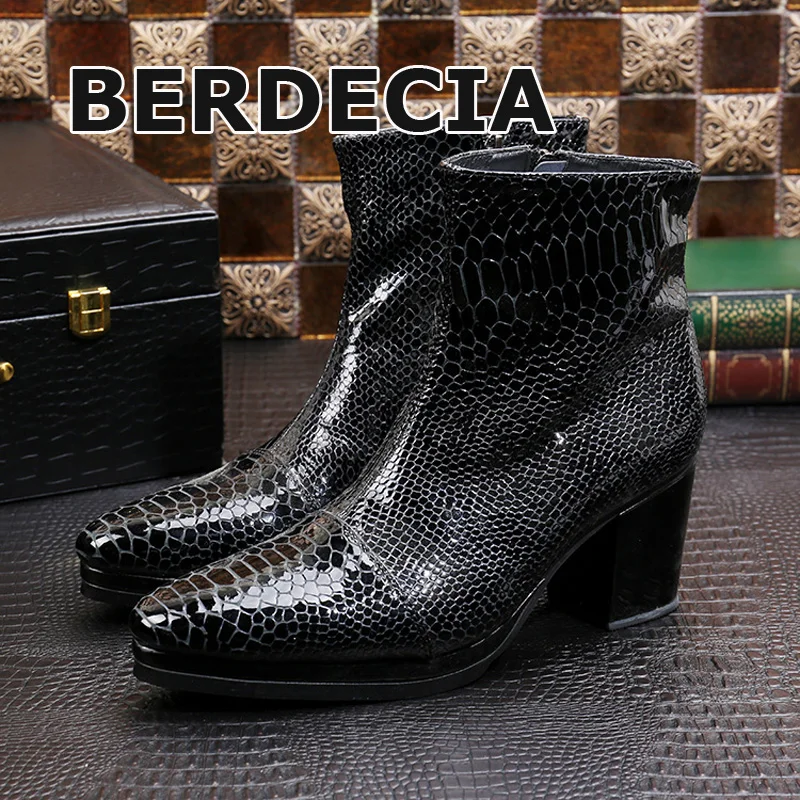 LTTL Heren Schoenen Hoge Hakken 2017 Mode Snakeskin Mannen Laarzen Lederen  Lift Schoenen Hoge Hak Platform Enkellaars|boots fashion|boots genuine  leatherboots boots - AliExpress