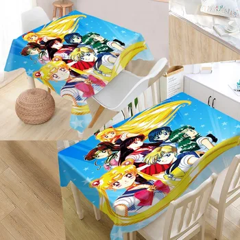 

New Arrival Custom Moon Beauty Girls Table Cloth Waterproof Oxford Fabric Rectangular Tablecloth Home Party Tablecloth