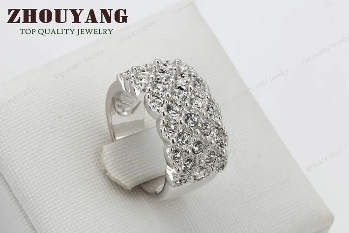 Высокое качество ZYR087 серебряное Полностью Ювелирное кольцо обручальное кольцо с австрийскими кристаллами полный размер