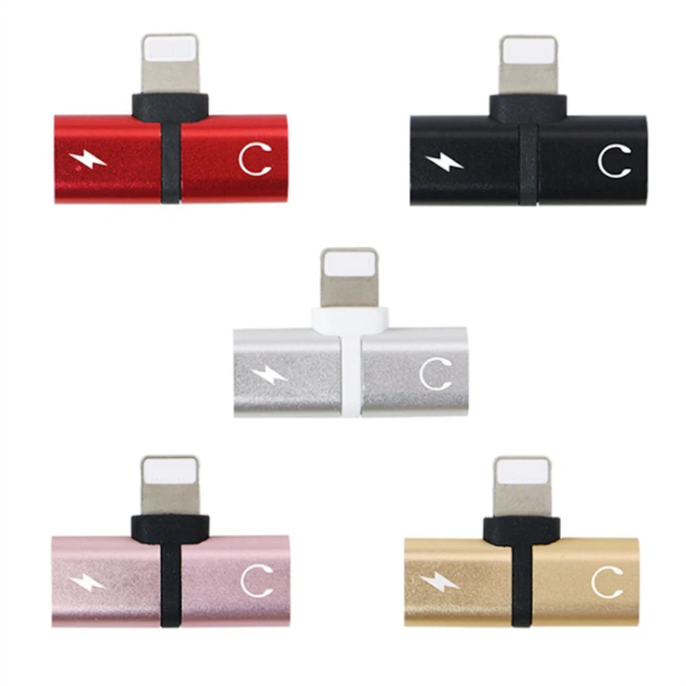 

Accessories Data Line Adapter Headphone Lightnig Audio Charger Adapter 2 in 1 for IPhone 7 8 X Compatible IOS 10.3 Above System