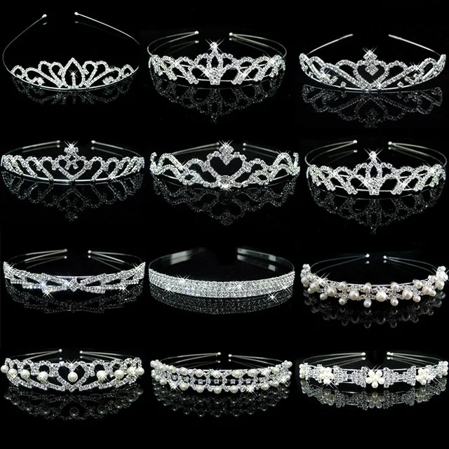 

New Girls Princess Crystal Tiaras and Crowns Headband Kid Girls Love Bridal Prom Crown Wedding Party Accessiories Hair Jewelry