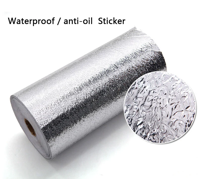 

Aqumotic Kitchen Wall Sticker aluminu 300cm Antioil Paste Wall Stickers Kitchen Waterproof Sticker Paper Furniture Moisture Tool