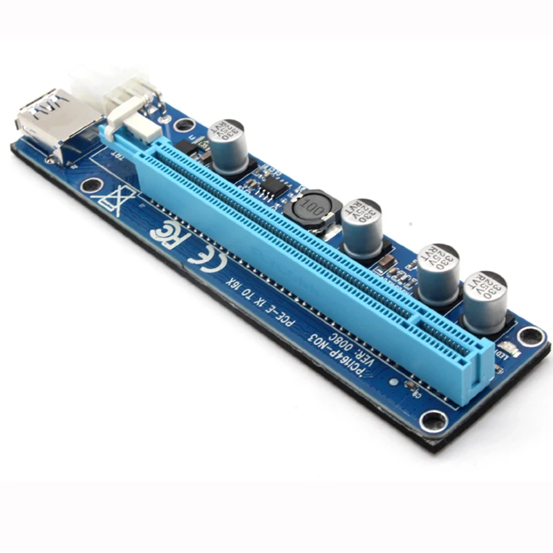 JONSNOW 008C PCIE RISER 6PIN 16X для BTC mining со светодиодной Экспресс картой с кабелем питания Sata