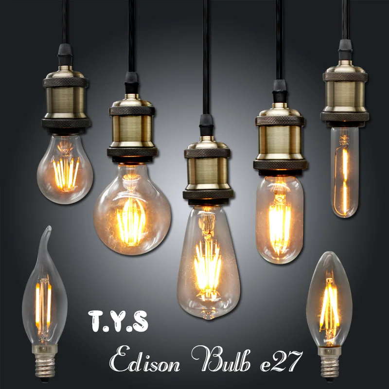 Ampulle Vintage LED Edison Benennen Glühbirne E27 220V Retro Lampe DIY Filament 