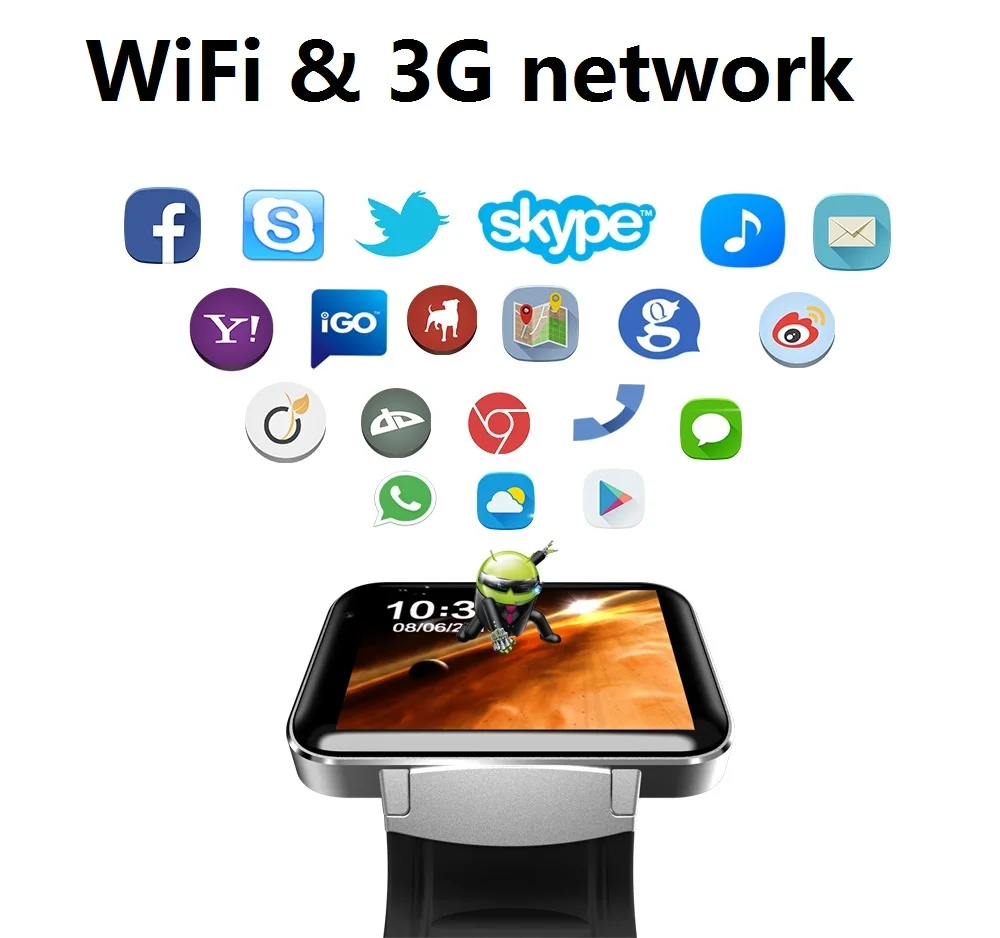  Android WiFi SmartWatch 4GB 2.03 Inch 900Mah 8MP Camera Waterproof Luxury Smart Watch Sport GPS Wat