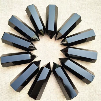 

6cm quality quartz crystal obsidian obelisk energy healing gemstones natural home feng shui decoration