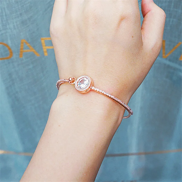 

Circular zircon microscope simple circular pendant bracelets bracelets han edition of the new female temperament