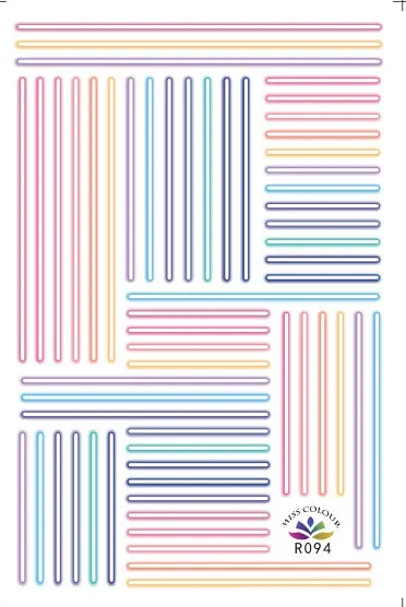 5 листов 8 Тип японский ультратонкий Neon stripes УФ ногтей Стикеры конструкции клейкие 3D ногтей Книги по искусству Стикеры s наклейки Книги по искусству украшения R093-100