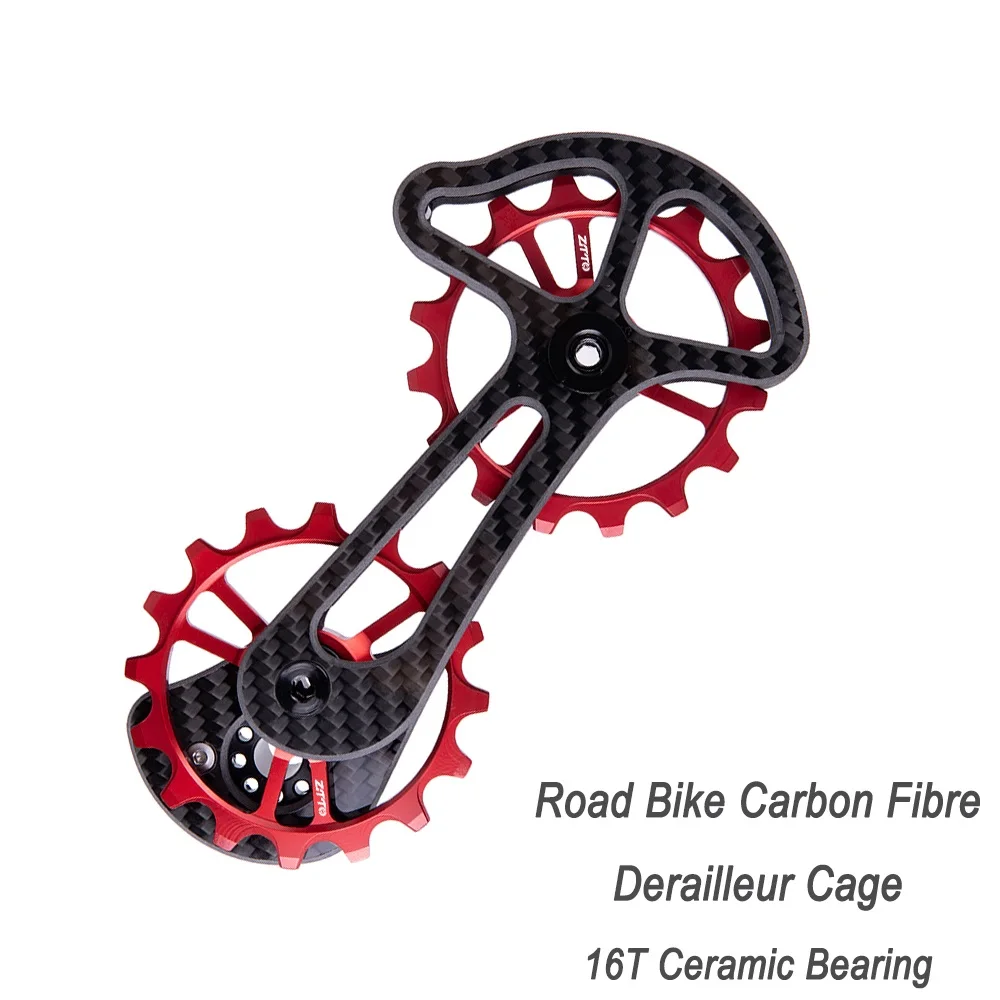 Дорожный велосипед из углеродного волокна, клетка с 16 T керамического жокейского колеса, нижний шкив для Shimano Dura-Ace R5800 5700 4600 4700