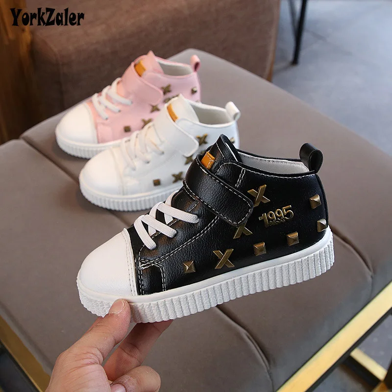 Yorkzaler/зимняя детская обувь из искусственной кожи, детские кроссовки для девочек и мальчиков, высокие повседневные кроссовки для девочек