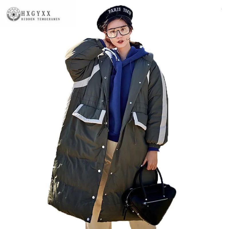 Women winter thick parkas embroidery big fur collar warm