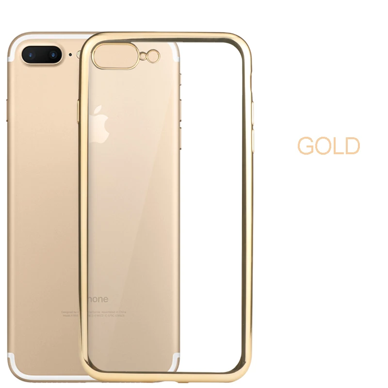 Case For iPhone 5 5S SE 6 6S plus 7 Plus Luxury Plating Gilded Transparent TPU Silicone Soft Phone Cases Cover For iPhone 6 Case (12)