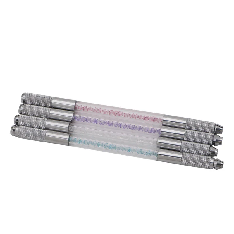 

Double Crystal Acrylic Manual Tattoo Pen Permanent Microblading Eyebrow Tools