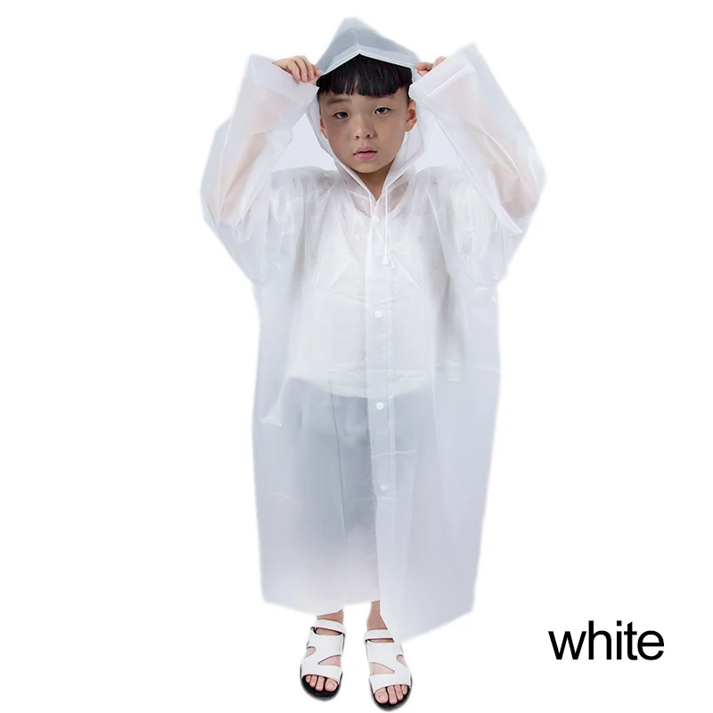 White Новинка года; одежда для активного отдыха; плотная куртка; водонепроницаемый детский длинный дождевик с капюшоном; плотный дождевик; пончо - Цвет: White