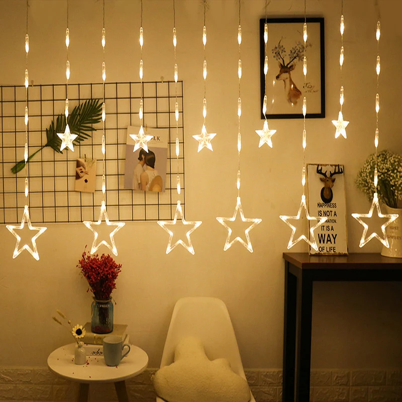 Aliyeye 3M 138LED 220V Christmas Star Icicle String Fairy Curtain Lights Home Holiday Decoration Outdoor Waterproof lighting Aliyeye 3M 138LED 220V Christmas Star Icicle String Fairy Curtain Lights Home Holiday Decoration Outdoor Waterproof lighting