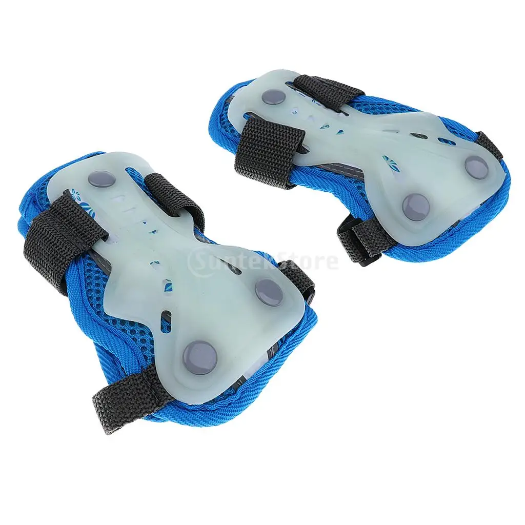 6 Pieces Kids Boy Girl Glow in the Dark Elbow Wrist Knee Pad Protector for Roller Skating Bike Scooter Cycling Skateboard