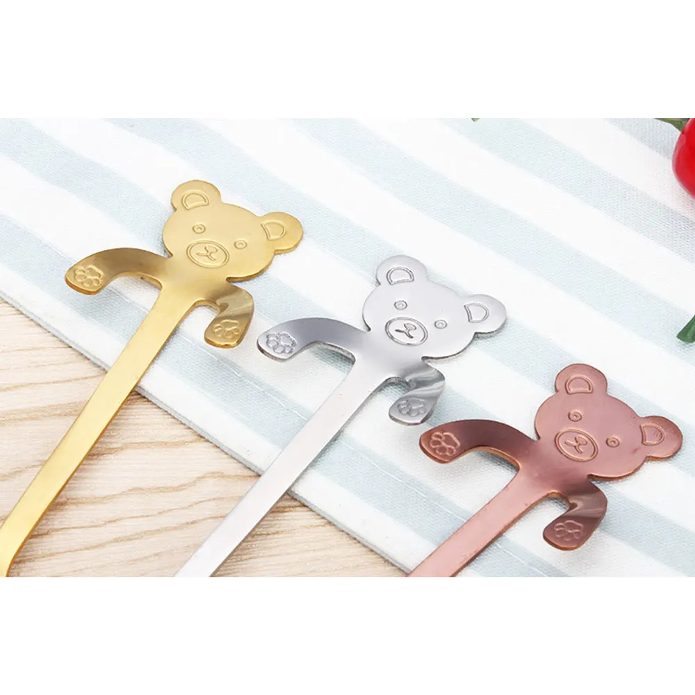 

1Pcs Stainless Steel Multicolor Rainbow Mini Bear Teaspoons for Coffee Tea Dessert Drink Mixing Milkshake Spoon Tableware