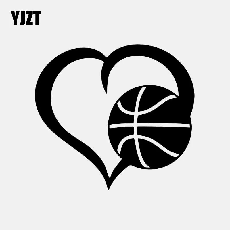 YJZT 13 3 см * 12 1 с надписью I Love Баскетбол Футбол сердце виниловые наклейки в виде