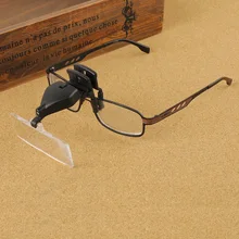 3 Ajustável de Plástico Lente 1.5X, 2.5X, 3.5X Óculos Lupa Clipe Mãos Livres Cabeça Lupa com Luz LED para Leitura eyewear